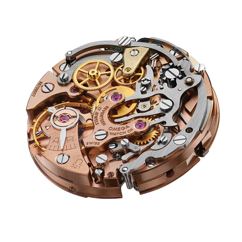 Speedmaster Caliber 321 Platinum 42mm - Swart op leerband