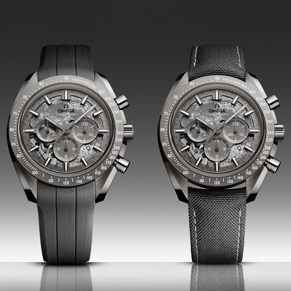 Speedmaster Grey Side of the Moon Grys Keramiek 44,25 mm - Grys op rubberband