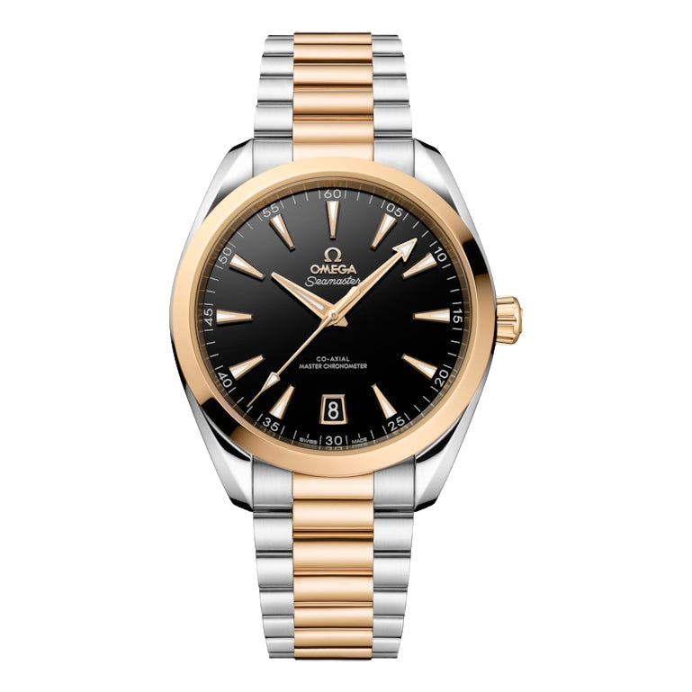 Seamaster Aqua Terra 150M Steel and Moonshine? gold 41 mm - Black on Bracelet