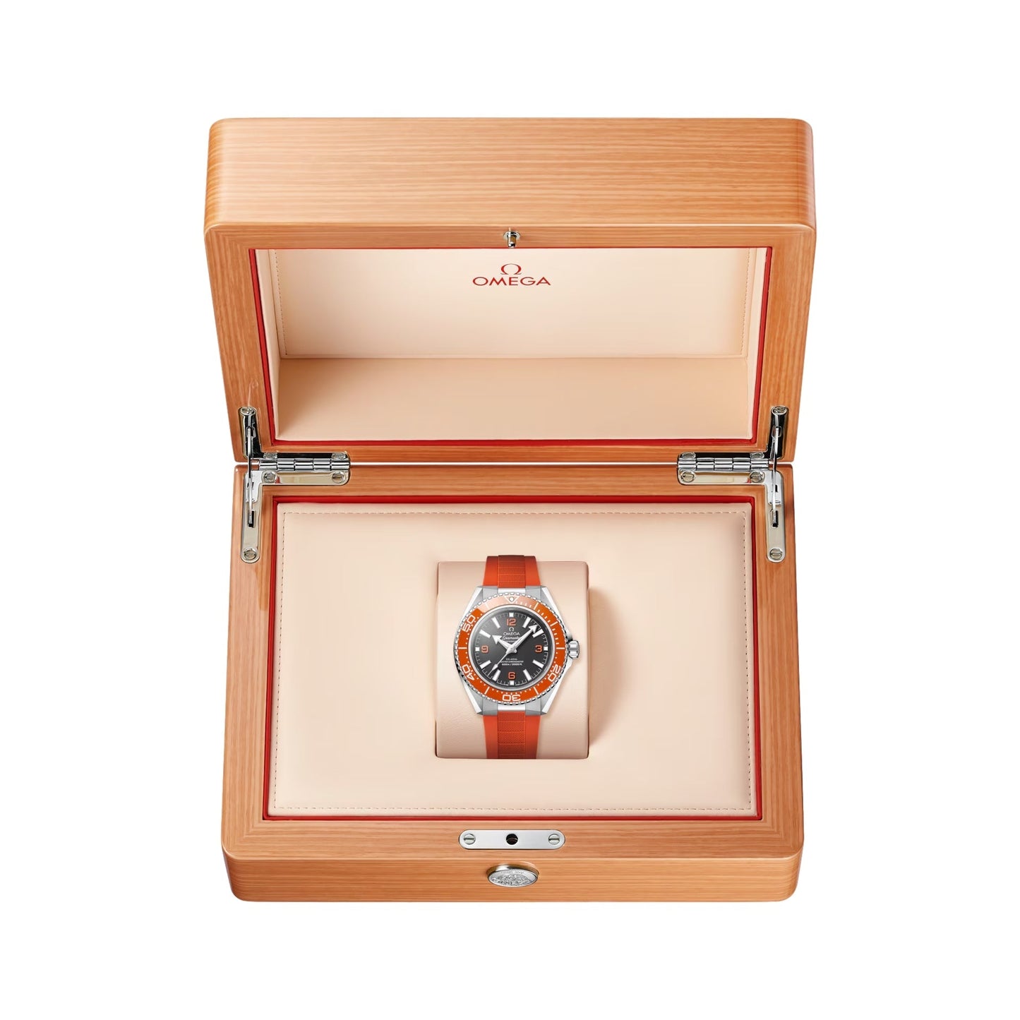 Seamaster Planet Ocean 600M 42mm - Swart en Oranje op oranje rubberband
