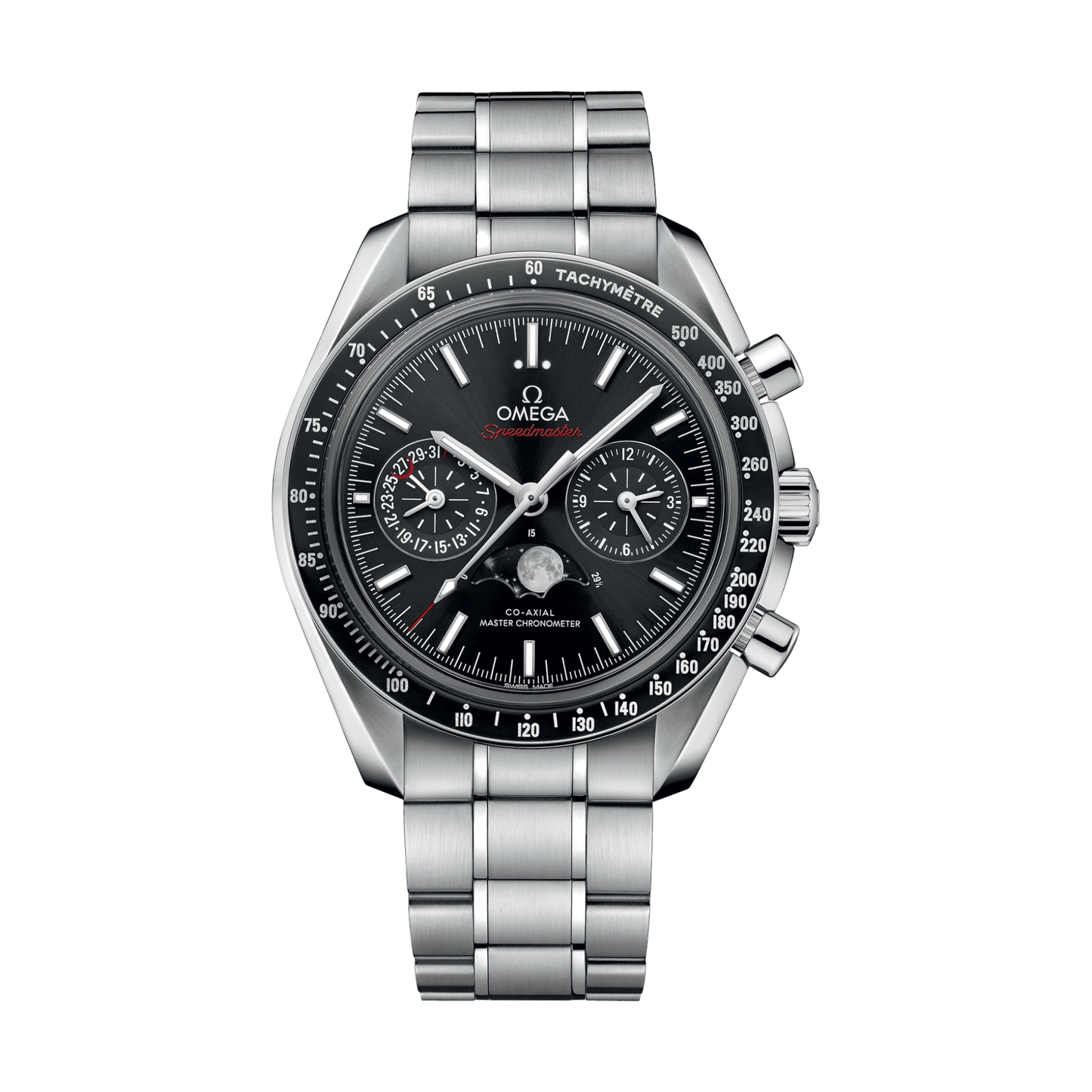 Speedmaster Moonphase Chronograph 44.25mm - Swart op armband