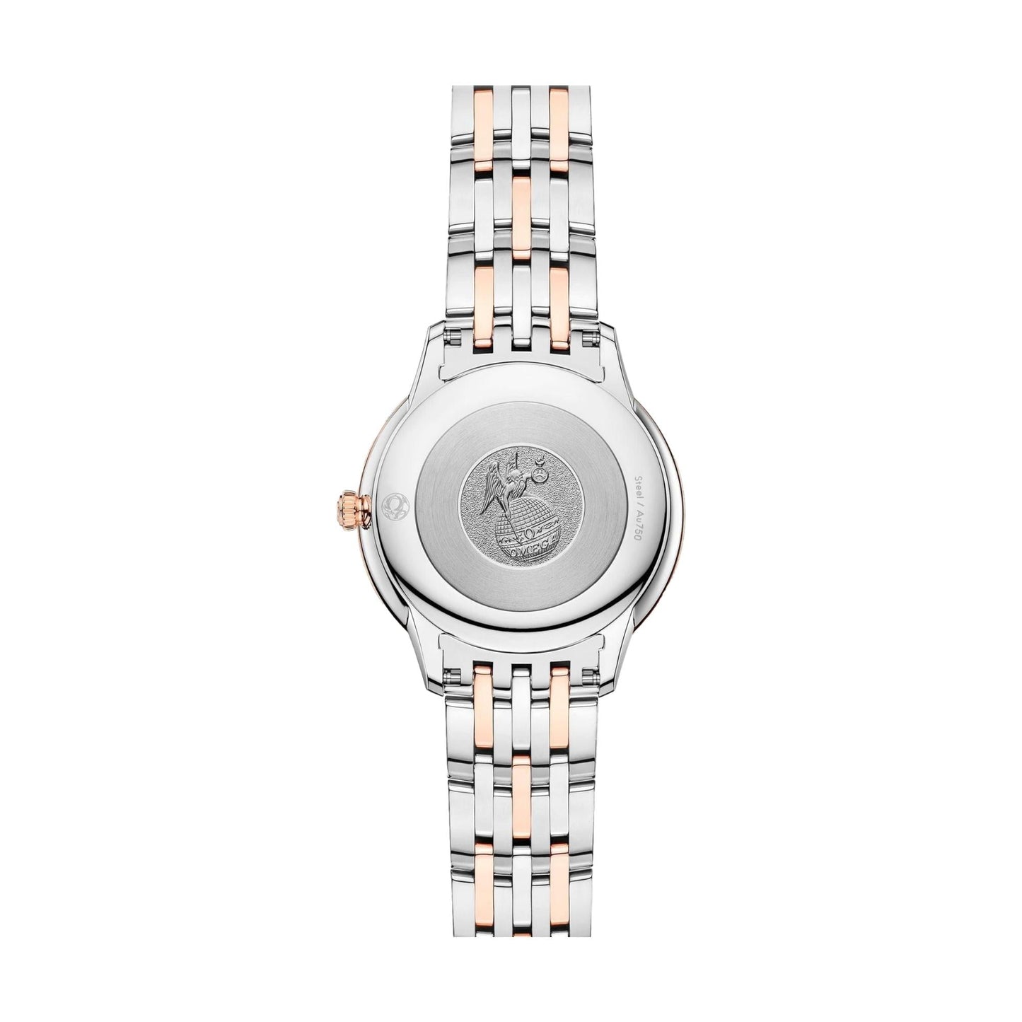 De Ville Prestige Kwartstaal en Sedna Goud 30 mm - Wit, Pêrelmoer op armband