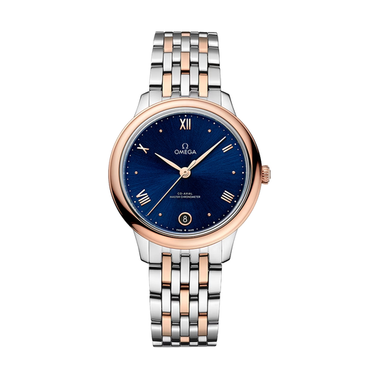 De Ville Prestige Staal en Sedna Goud 34mm - Blou op armband