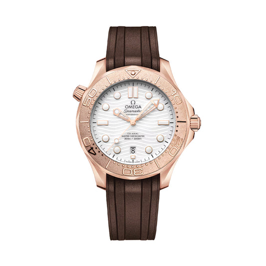 Seamaster Diver 300M Sedna? Золотий 42 мм - білий на гумовому ремінці