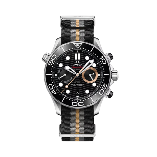 Seamaster Diver 300M Chronograph 007 First Light 44 мм - чорний на тканинному ремінці