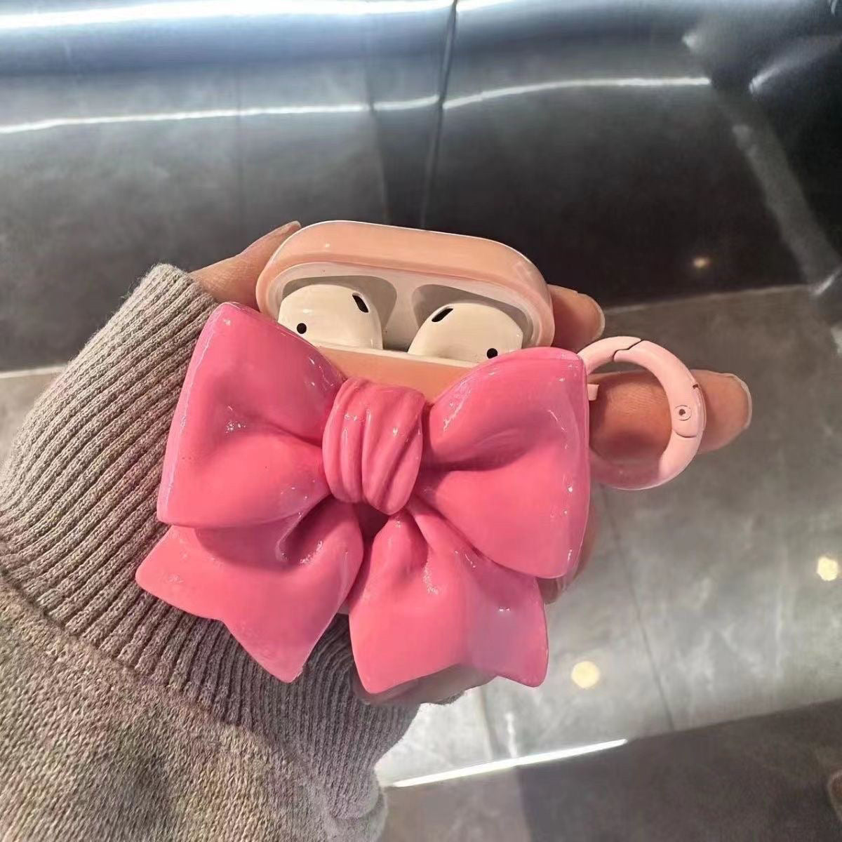 INS  Floral Bow  Earphone Case