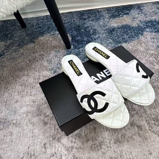 Hoë terugkoop luukse leer gly sandale, ikoniese somer mode kram