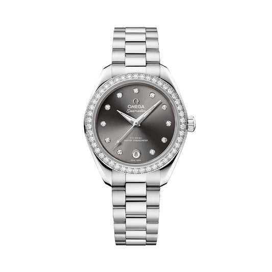 Seamaster Aqua Terra 150M Diamonds 30 мм - сірий на браслеті