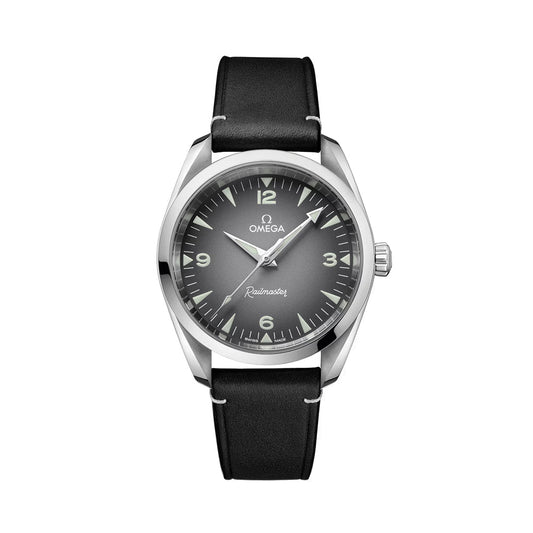 Seamaster Railmaster 38 мм - сірий на шкіряному ремінці