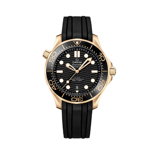 Seamaster Diver 300M Moonshine? Золотий 42 мм - чорний на гумовому ремінці