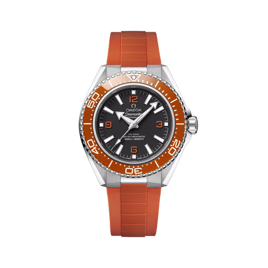 Seamaster Planet Ocean 600M 42 мм - чорний і помаранчевий на помаранчевому гумовому ремінці