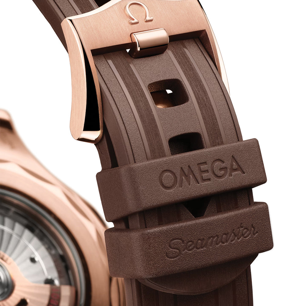 Seamaster Diver 300M Sedna™ Goud 42 mm - Wit op rubberband