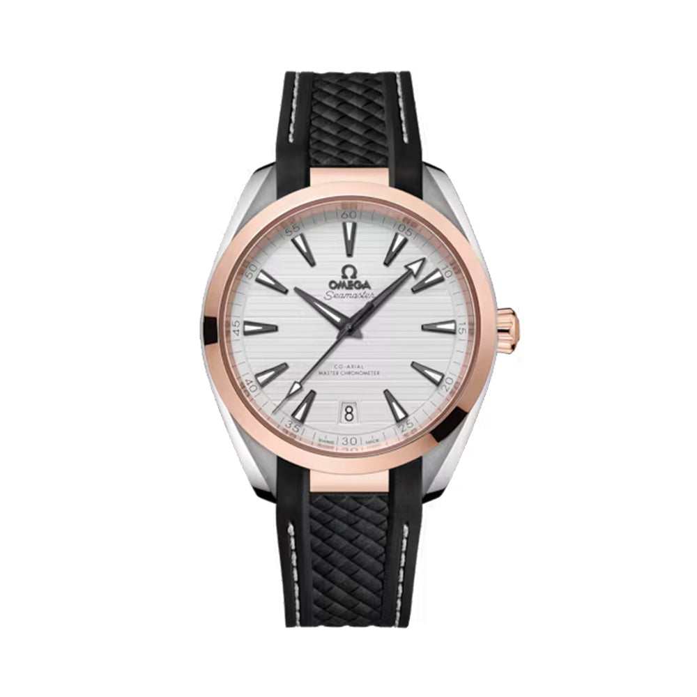 Seamaster Aqua Terra 150M Steel and Sedna? Gold 41mm - Silver on Rubber Strap