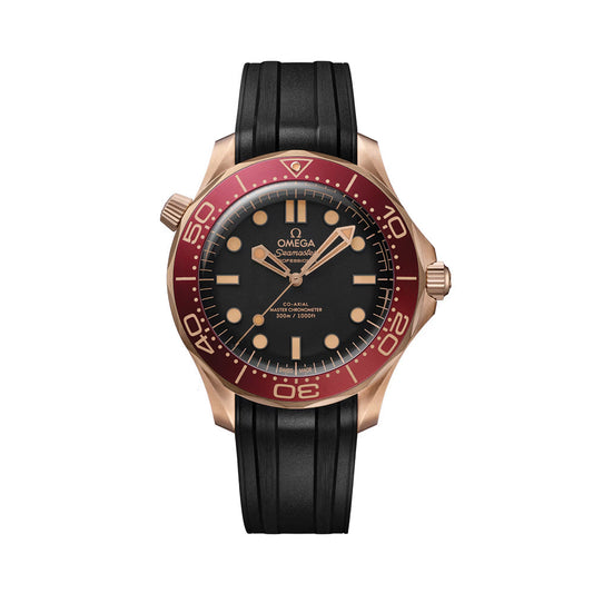 Seamaster Diver 300M Bronze Gold 42 мм - чорний на гумовому ремінці