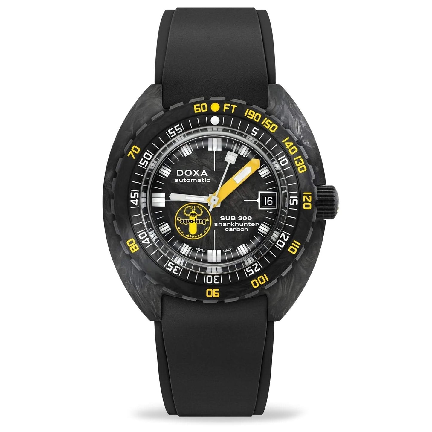 DOXA SUB 300 Carbon Aqua Lung US Divers Sharkhunter Watch