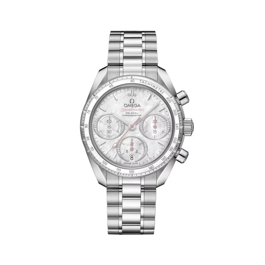 Speedmaster 38 мм - білий перламутровий браслет