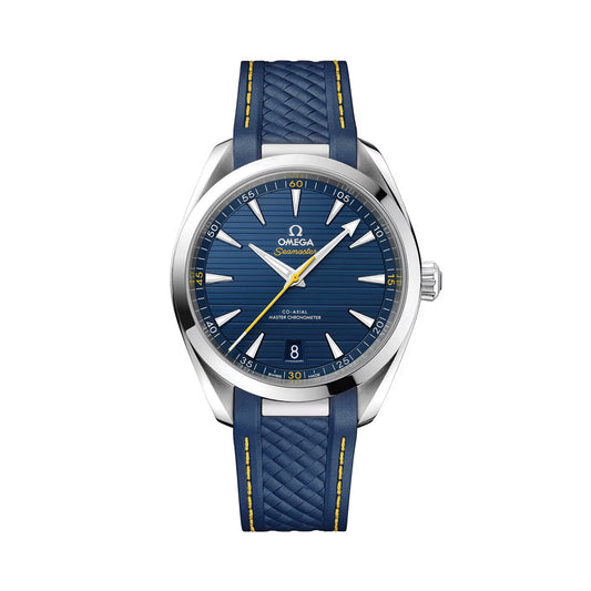 Seamaster Aqua Terra 150M 41 мм - синій на гумовому ремінці