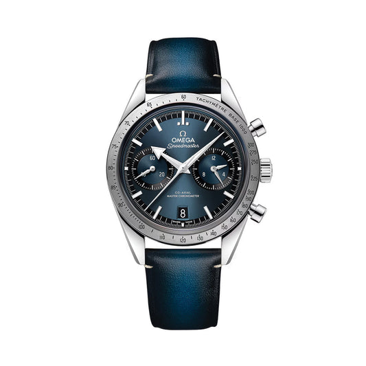 Speedmaster '57 40,5 мм - синій на шкіряному ремінці