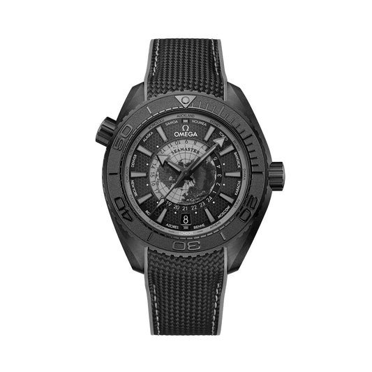 Seamaster Planet Ocean 600M Black Ceramic 45,5 мм - чорний на гумовому ремінці