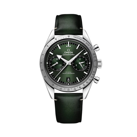 Speedmaster '57 40,5 мм - зелений на шкіряному ремінці