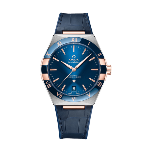 Konstellasie 41 mm - Blou op leerband