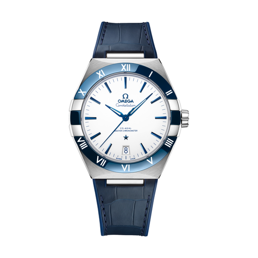 Konstellasie 41mm - Wit op leerband