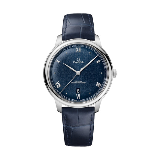 De Ville Prestige 40mm - Blou op leerband