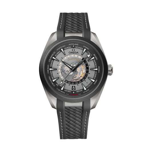 Seamaster Aqua Terra 150M GMT Worldtimer 43 мм - сірий на гумовому ремінці