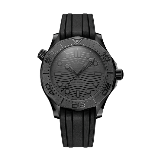 Seamaster Diver 300M Ceramic 43,5 мм - чорний на гумовому ремінці