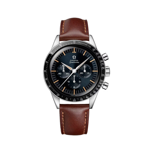 Speedmaster "Перша Омега в космосі" - синій на коричневому шкіряному ремінці
